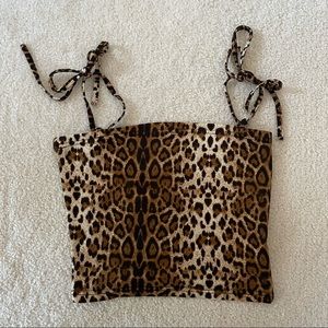 Cheetah print tank top with tie straps